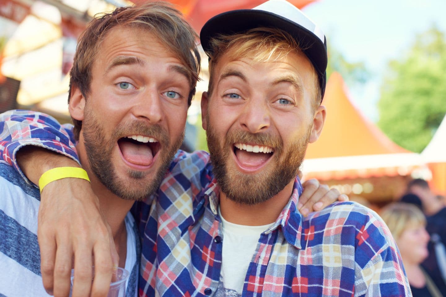 Two mates laughing together