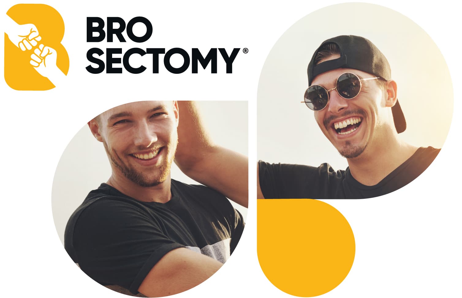Brosectomy logo with two mates smiling